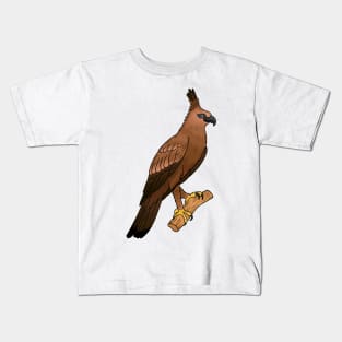 Javan hawk eagle bird cartoon illustration Kids T-Shirt